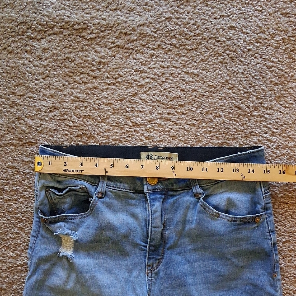Democracy Ab Technology Light Blue Flare Jeans with Frayed Hem - Picture 6 of 8